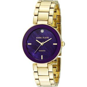 Women's Genuine Diamond Dial Bracelet Watch Gold-tone Adjustable Jewelry Clasp
